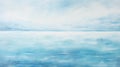 Serenity Of The Ocean: Abstract Minimalistic Painting With Blurred Landscapes