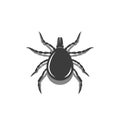 Encephalitis mite warning sign, 3d silhouette of a bloodsucker insect Royalty Free Stock Photo