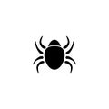 Encephalitis Tick, Parasite Mite, Acarus Insect. Flat Vector Icon illustration. Simple black symbol on white background