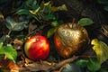 Enchanted Apples in a Mystical Forest Setting