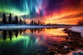 Enchanted Aurora: spellbinding panorama showcasing the ethereal beauty of the Northern Lights dancing across the night sky Royalty Free Stock Photo