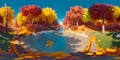 Enchanted Autumn Garden: AI-Designed Nature's Splendor