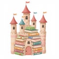 Enchanted Book Castle Illustration Royalty Free Stock Photo