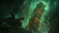 The enchanted book tower a mystical collection of glowing glyphs and ancient knowledge in a magical realm Royalty Free Stock Photo