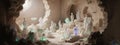 Enchanted Cave of Ethereal Figures Royalty Free Stock Photo