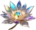 Enchanted colorful Crystal flower. Crystal flower clipart.