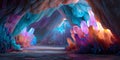 Enchanted Crystal Cave Fantasy Background for Digital Art Design Royalty Free Stock Photo