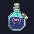 Enchanted deep sea potion bottle with a captive octopus Royalty Free Stock Photo