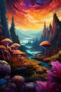 Enchanted Dreamscape: Vibrant Colors and Ethereal Light
