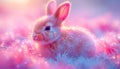Enchanted Easter Bunny in a Magical Spring Meadow