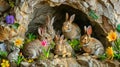 Enchanted Easter Bunnys in the Sacred Grotto