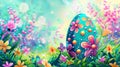 Enchanted Easter Egg in a Magical Floral Meadow