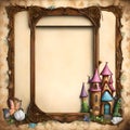 Enchanted Elegance: Nested Ornate Frames with Fairy House
