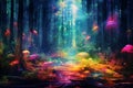 Enchanted Euphoria: Psychedelic Forest Dreamscape