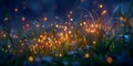 Enchanted Firefly Meadow A Magical Night Scene Royalty Free Stock Photo
