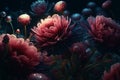 Enchanted flowers magical floral background, Generative AI