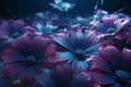 Enchanted flowers magical floral background, Generative AI