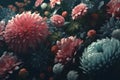 Enchanted flowers magical floral background, Generative AI