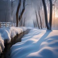 An enchanted forest blanketed in snow, with icicles hanging from the branches3