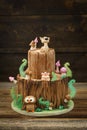 Enchanted forest cake Royalty Free Stock Photo