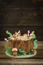 Enchanted forest cake Royalty Free Stock Photo