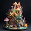 Enchanted Forest Cake Royalty Free Stock Photo