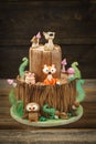 Enchanted forest cake Royalty Free Stock Photo