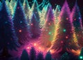 Enchanted Forest: Christmas Trees with Twinkling Lights