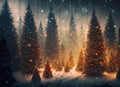 Enchanted Forest: Christmas Trees with Twinkling Lights