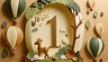 Enchanted Forest First Birthday Smash Cake Royalty Free Stock Photo