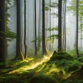 1631 Enchanted Forest: A magical and enchanting background featuring an enchanted forest with tall trees, mystical creatures, an