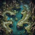 Enchanted Forest: A Realistic Landscape Map For Underwater Sea Cave In Dnd Rpg