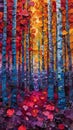 Enchanted Forest: A Sunset Mosaic of Shimmering Paper Layers and