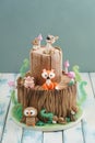 Enchanted forest cake Royalty Free Stock Photo