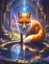 Enchanted Fox in a Magical Forest Setting Royalty Free Stock Photo