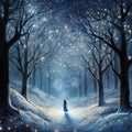 Enchanted Frost: A Spellbinding Encounter with Snowflakes Royalty Free Stock Photo