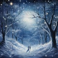 Enchanted Frost: A Spellbinding Encounter with Snowflakes Royalty Free Stock Photo