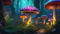 Enchanted Fungi: Fantasy Wallpaper in 4K, Glowing Mushrooms