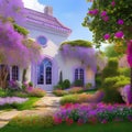 735 Enchanted Garden: A magical and enchanting background featuring an enchanted garden with whimsical elements in soft and ench Royalty Free Stock Photo