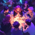 Enchanted Gathering: Fantasy Friends Unite! Royalty Free Stock Photo