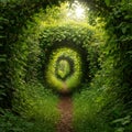 Enchanted Green Tunnel Path In Lush Forest Royalty Free Stock Photo