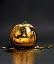 Enchanted Halloween Pumpkin with Golden Dust