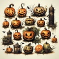 Enchanted Halloween Pumpkin Patch: A Playful Pattern of Autumn Delights