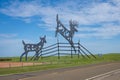 The Enchanted Highway is a collection of the world`s largest scrap metal sculptures found in North Dakota