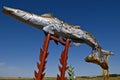 Enchanted Highway steel structure of FISHERMAN`S DREAM on the Prairie