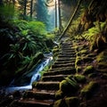 Enchanted Hiking Trail in Mystical Forests Royalty Free Stock Photo