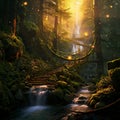 Enchanted Hiking Trail in Mystical Forests Royalty Free Stock Photo