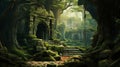Enchanted Jungle Ruin: A Mystical Gathering Place For Begonia Spirits
