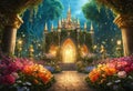 An enchanted kingdom of flowers- ruled by a powerful fairy queen or king.