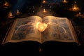 Enchanted manuscript, pages filled with secret spells